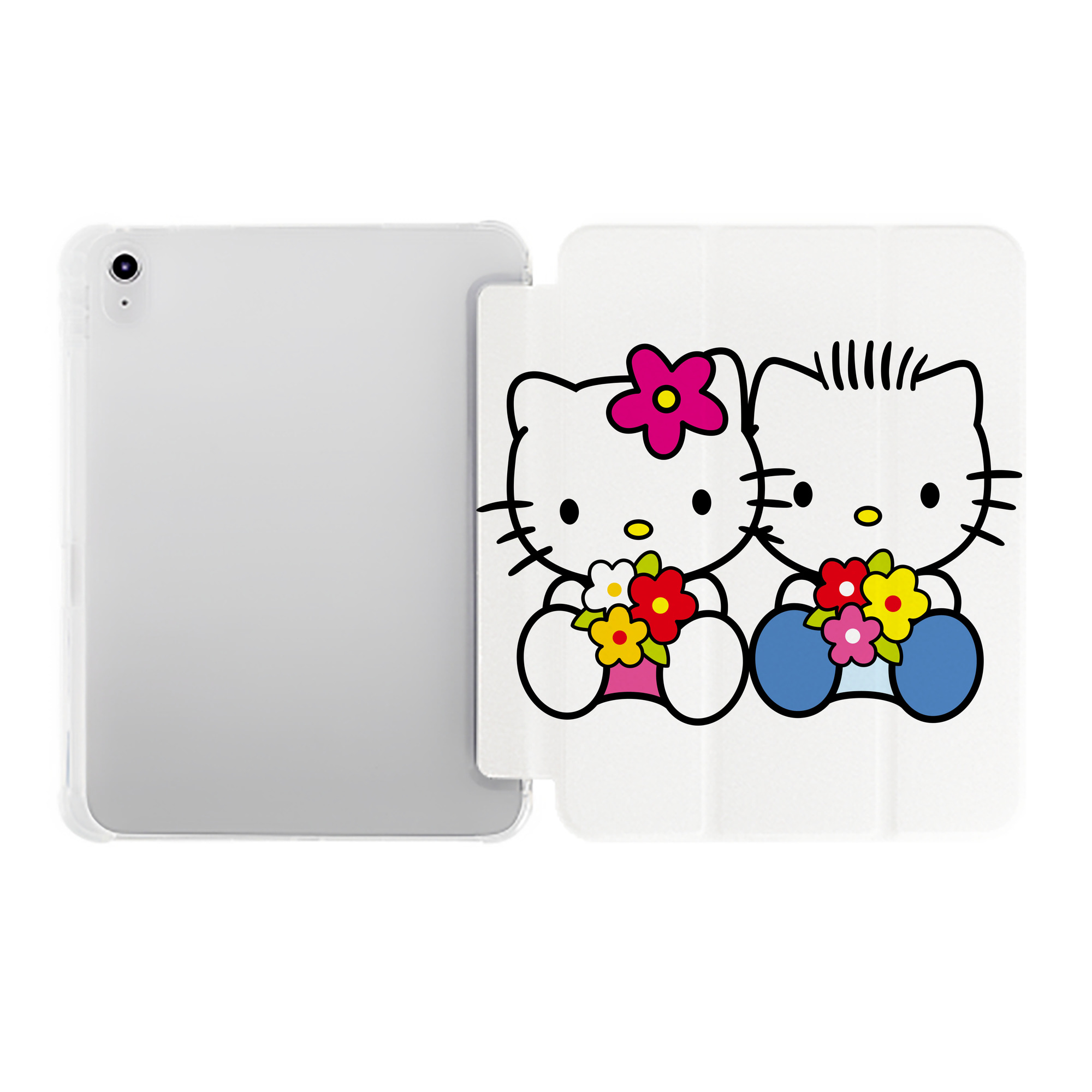 （画像用） Hello Kitty ハローキティ IPad ケース ペン収納付き 三つ折りスタンド PUレザー×シリコン 対応機種9.5/10.5/10.9インチ